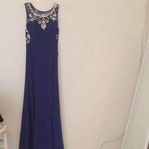 Beaded fitted prom dress